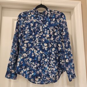 Rebecca Taylor 100% Silk Floral Blouse Size 0/S